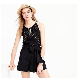 NWT J. Crew silk tie neck cami in palm print